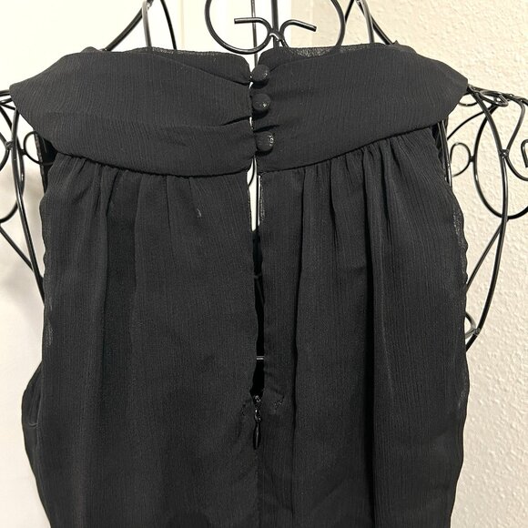 CALVIN KLEIN Black Dress Chiffon Womens 10 Party Whimsigoth Dark Feminine - Picture 9 of 14